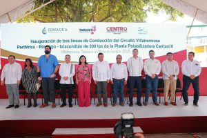 Entregan Javier May y Yolanda Osuna obras de agua potable que benefician a más de 100 mil habitantes de Centro