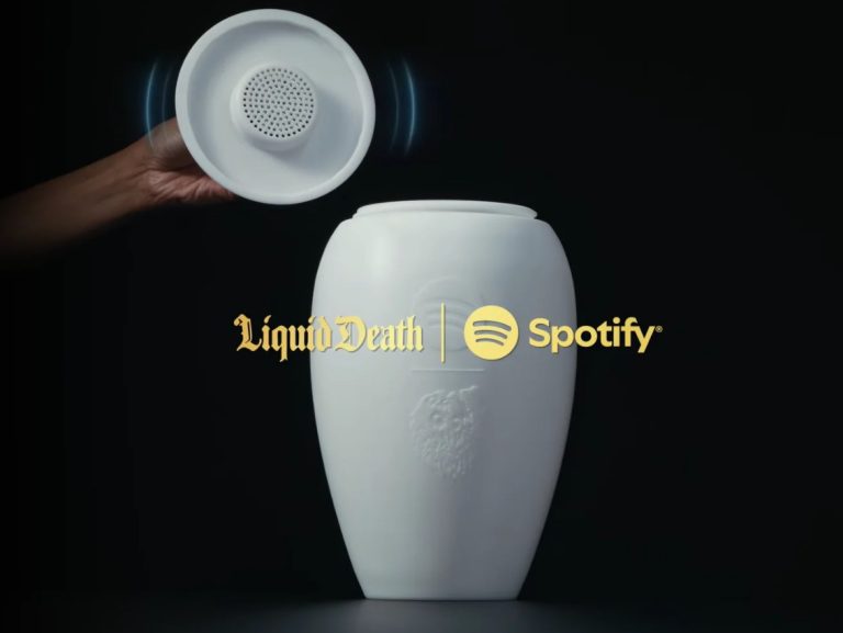 Spotify y Liquid Death lanzan la Eternal Playlist Urn una urna funeraria que reproduce música tras la muerte