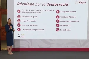 Claudia Sheinbaum presenta el ‘Decálogo por la Democracia’ para reformar el sistema electoral